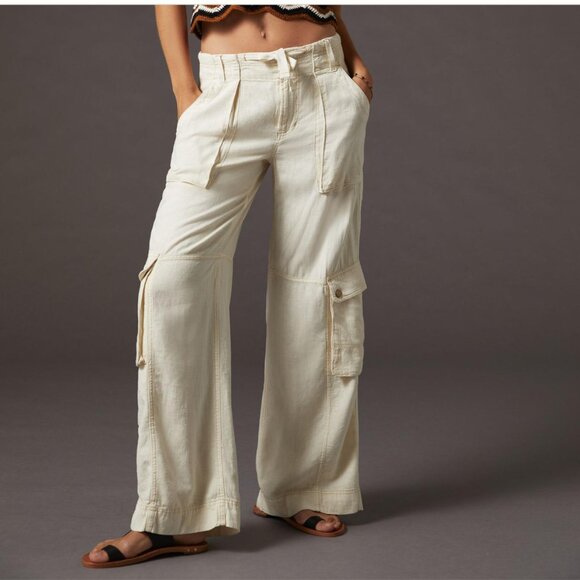 Anthropologie Pants - By Anthropologie Beach Cargo Linen Pants